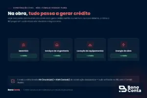 Com a não-cumulatividade plena, materiais, engenharia, locação e energia da obra passam a gerar crédito