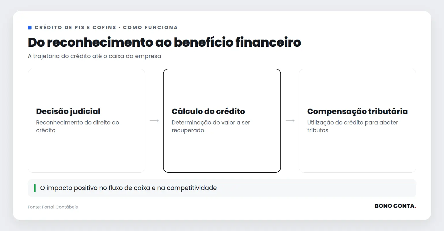 Descrição do processo de obtenção e uso de créditos de PIS e Cofins | Bono Conta