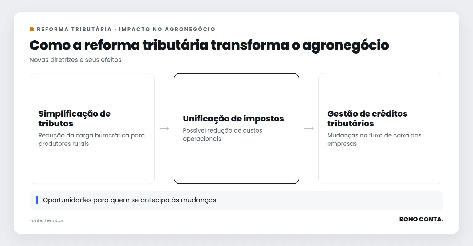 Descrição do impacto da reforma no agronegócio | Bono Conta