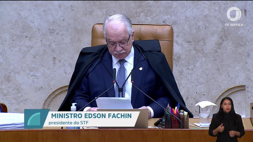 Edson Fachin na sessão do STF de 23/09/2026 | Foto: Reprodução/TV Justiça