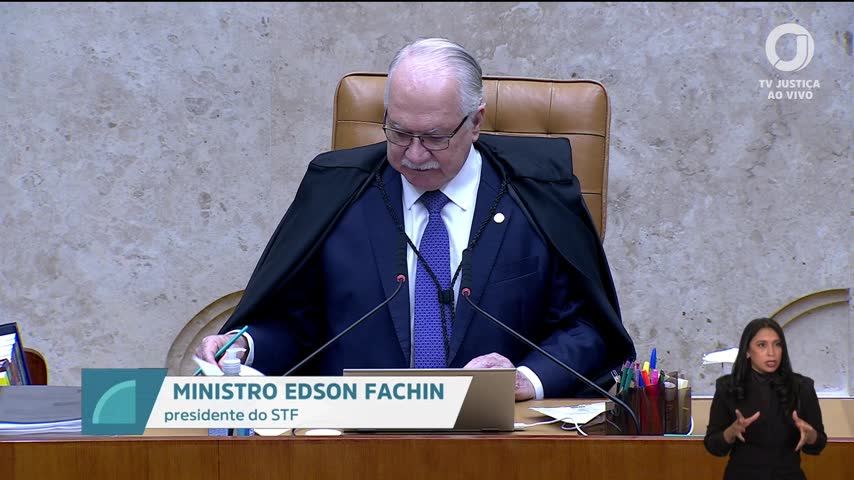 Edson Fachin na sessão do STF de 24/09/2026 | Foto: Reprodução/TV Justiça