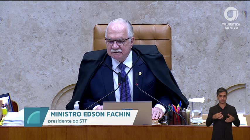 Edson Fachin na sessão do STF de 24/09/2026 | Foto: Reprodução/TV Justiça