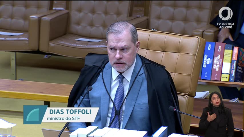Dias Toffoli na sessão do STF de 24/09/2026 | Foto: Reprodução/TV Justiça