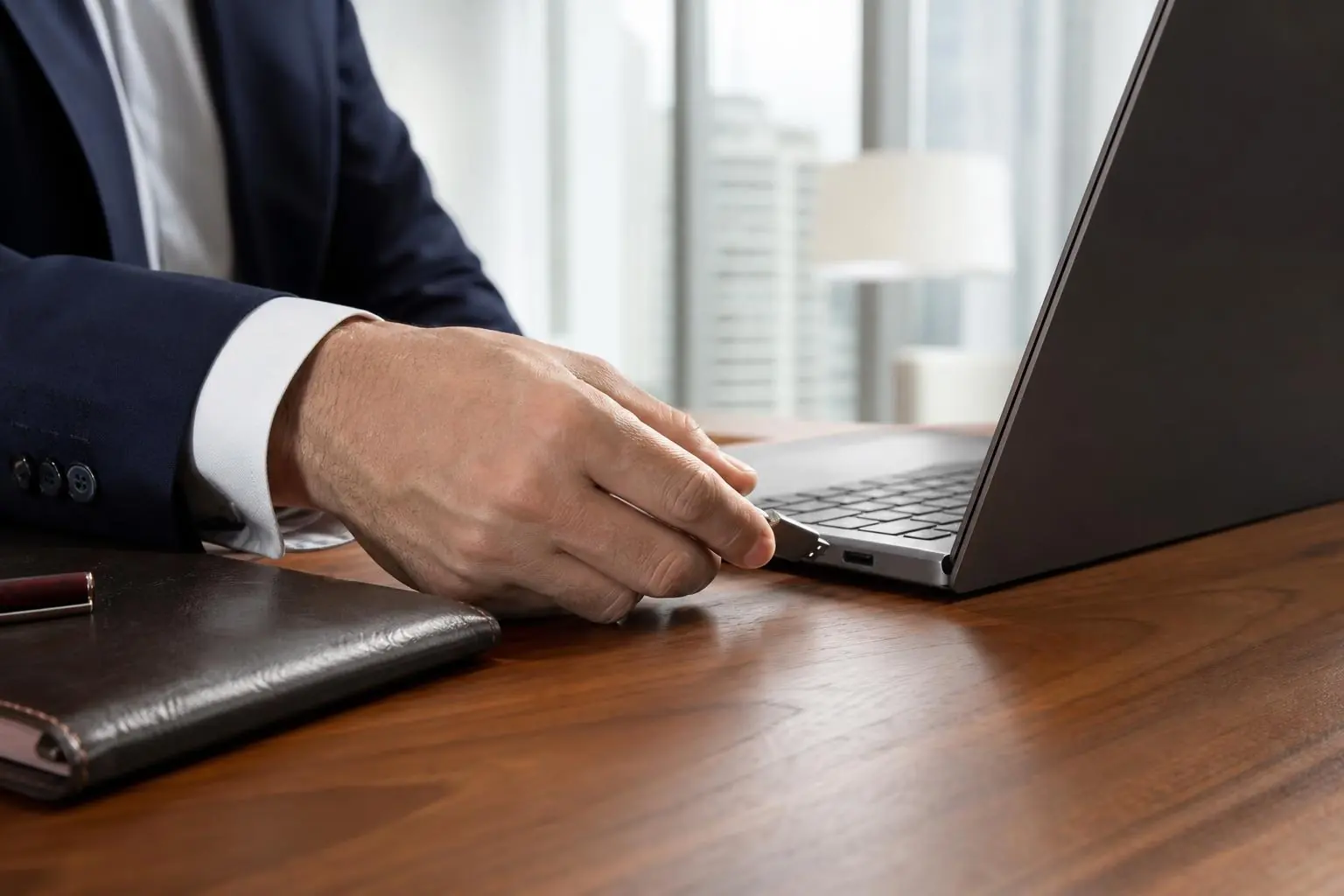 Token de segurança sendo conectado ao notebook