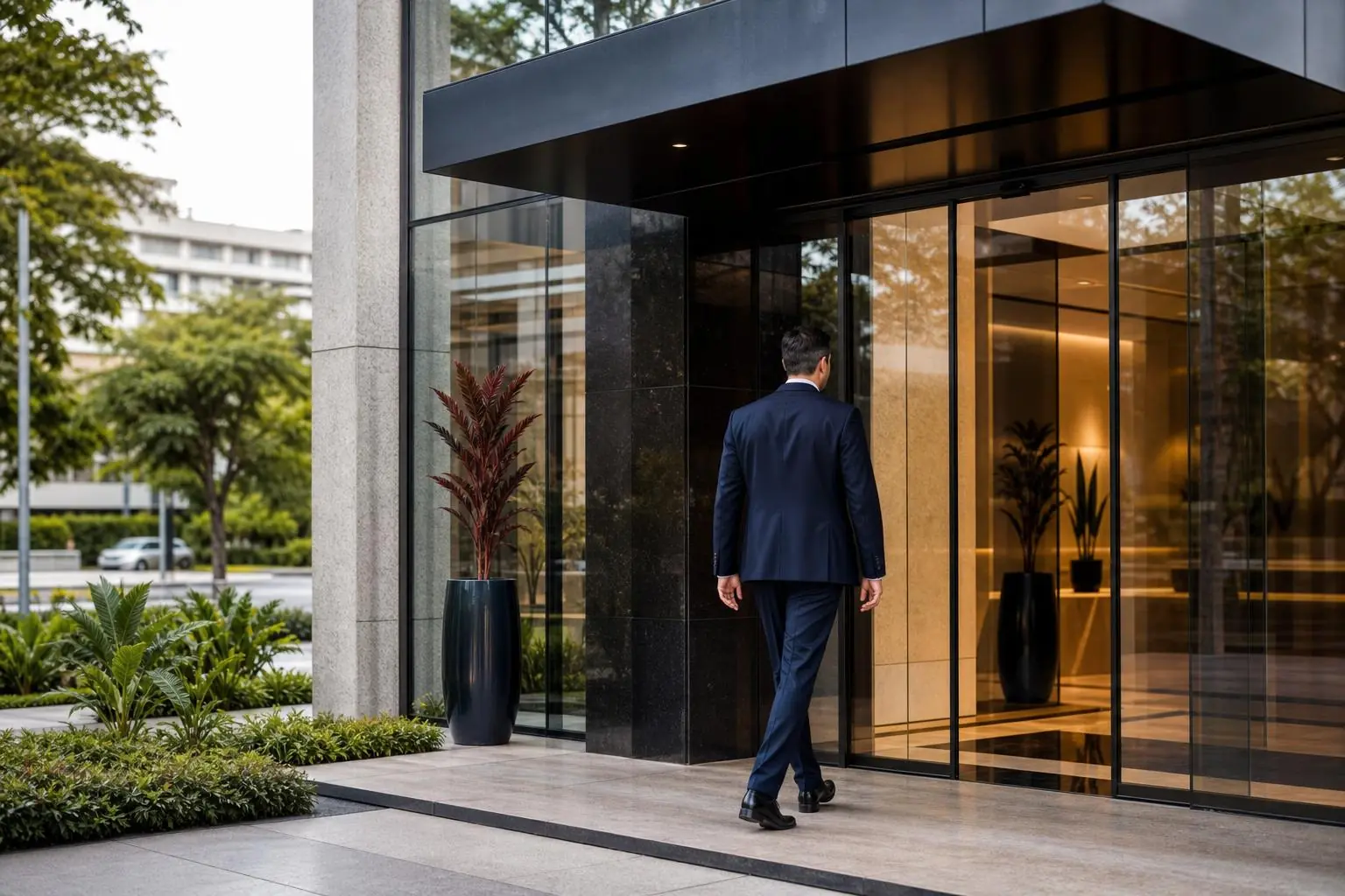 Entrada de edifício corporativo em Manaus