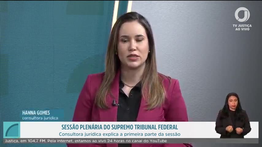 Hanna Gomes na sessão do STF de 07/10/2026 | Foto: Reprodução/TV Justiça