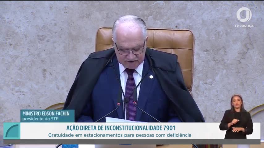 Edson Fachin na sessão do STF de 08/10/2026 | Foto: Reprodução/TV Justiça