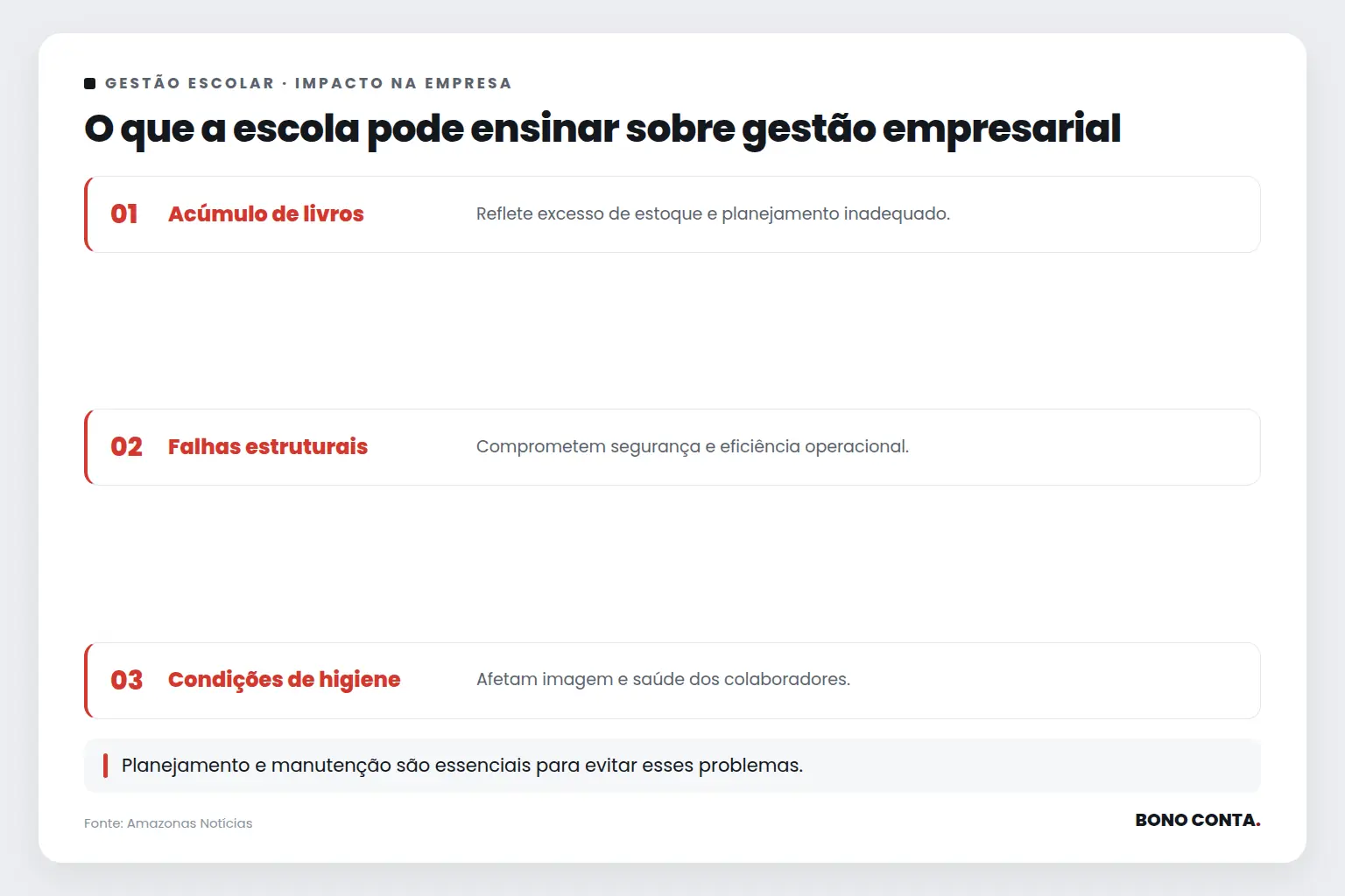 O que a escola pode ensinar sobre gestão empresarial | Bono Conta