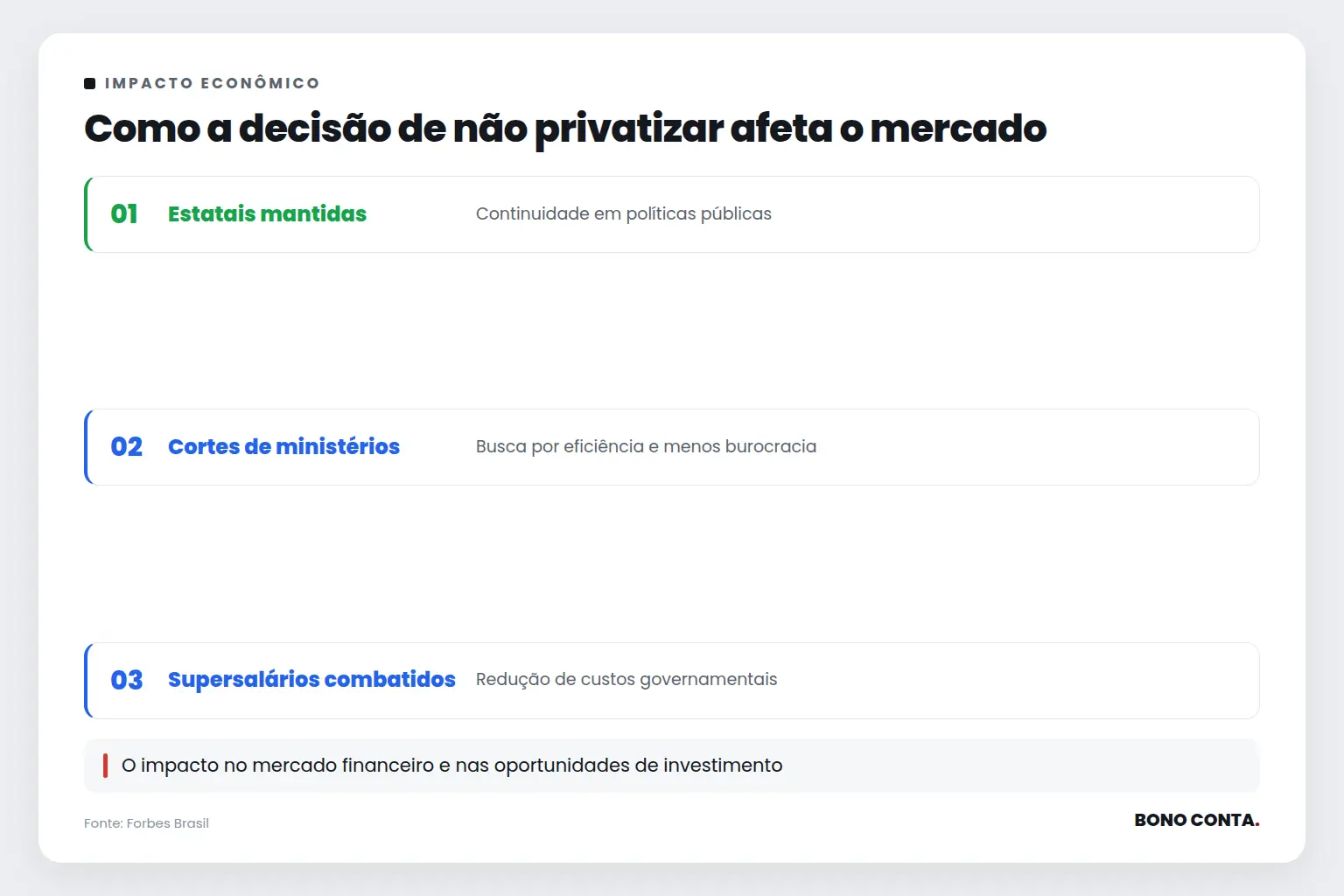 Como a decisão de não privatizar afeta o mercado | Bono Conta