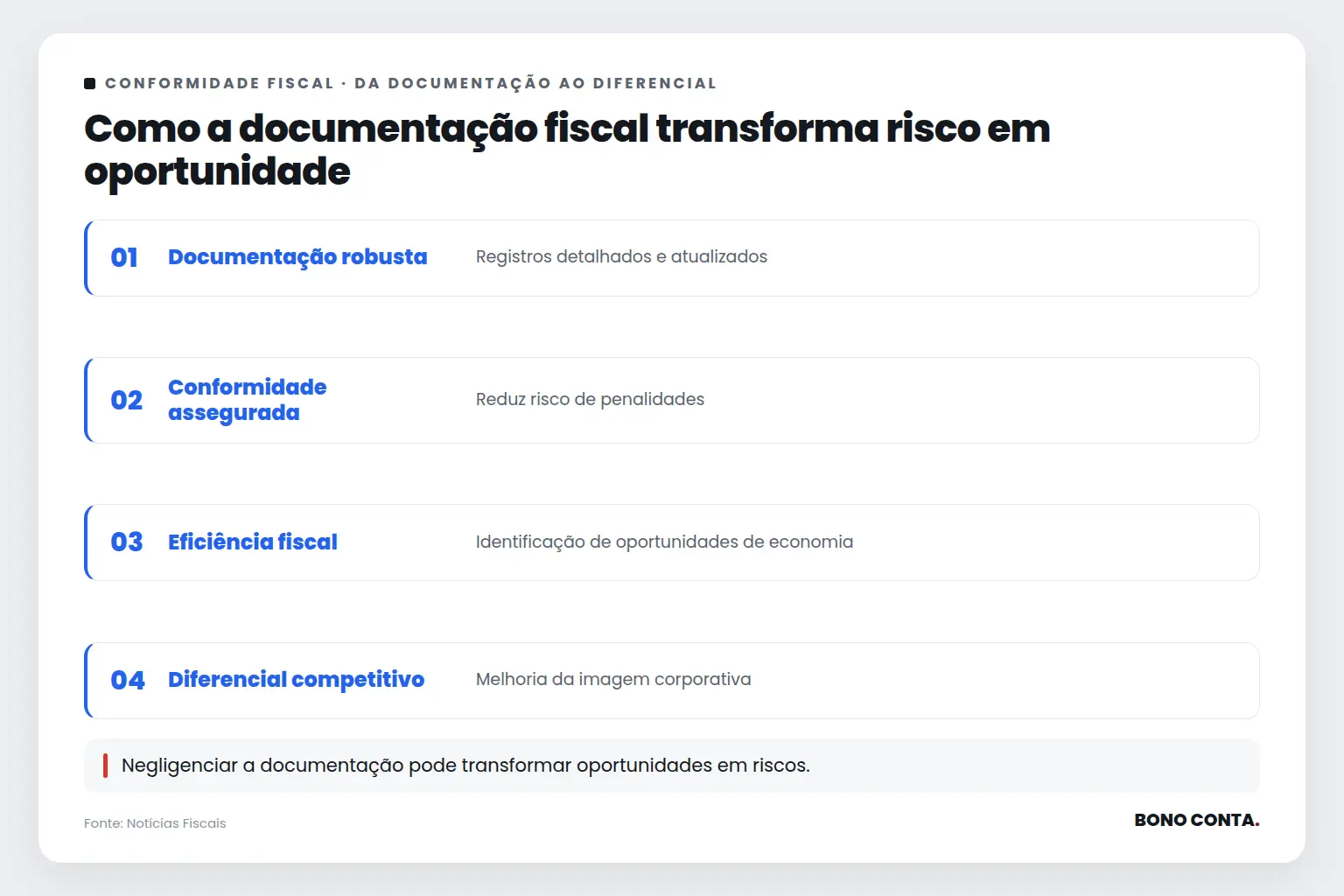 Como a documentação fiscal transforma risco em oportunidade | Bono Conta